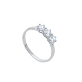 Bague en or blanc 18 carats - 750 avec pierres en zircone - 256682